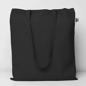 Printwear Fairtrade Handlenett i bomull med lange håndtak - Sort