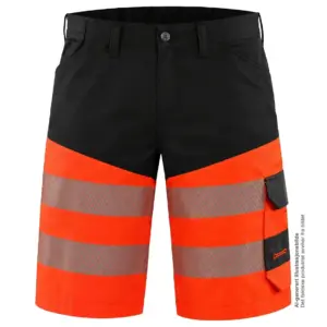 Outlet Varselshorts med stretch - Sort/Rød