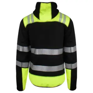 You Frontline strikket fleece hoody (U) - Sort/Safety Gul